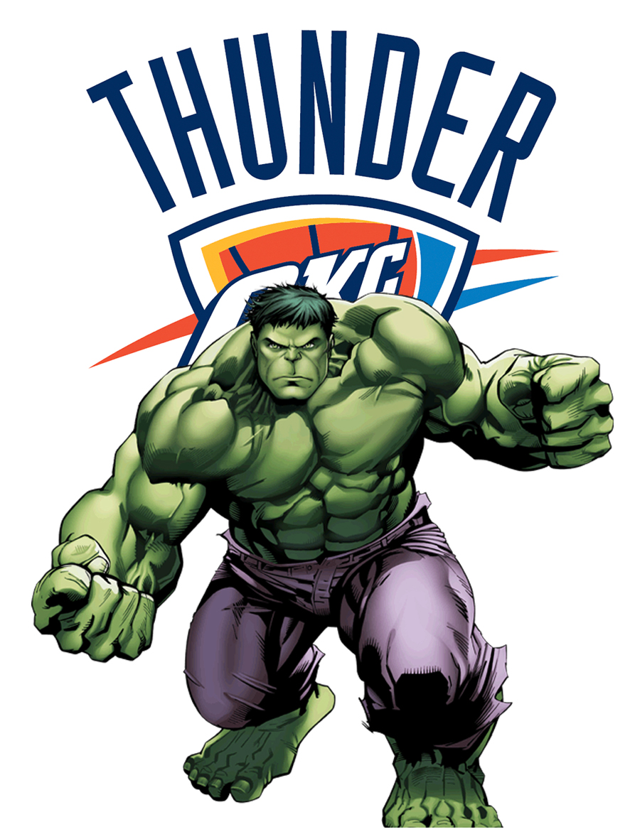 Oklahoma City Thunder Hulk Logo vinyl decal